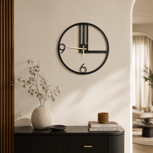 Modern 9/6 Yazılı Duvar Saati - AMD3030
