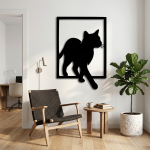 Minimalist Kedi Metal Duvar Tablosu - AMD6090 - Görsel 2
