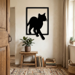 Minimalist Kedi Metal Duvar Tablosu - AMD6090 - Görsel 3