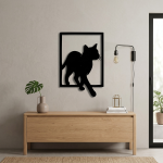 Minimalist Kedi Metal Duvar Tablosu - AMD6090 - Görsel 4