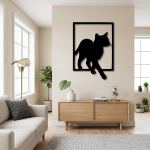 Minimalist Kedi Metal Duvar Tablosu - AMD6090