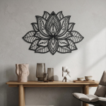 3D Lotus Mandala Metal Duvar Tablosu - AMD6480 - Görsel 2