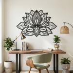 3D Lotus Mandala Metal Duvar Tablosu - AMD6480 - Görsel 3