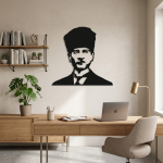 Atatürk Portresi Metal Duvar Tablosu - AMD4090 - Görsel 6