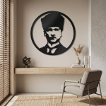 Atatürk Portresi Metal Duvar Tablosu - AMD4100 - Görsel 3