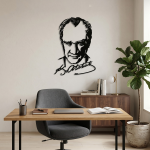Atatürk Portre İmzalı Dekoratif Metal Duvar Tablosu - AMD4190 - Görsel 2
