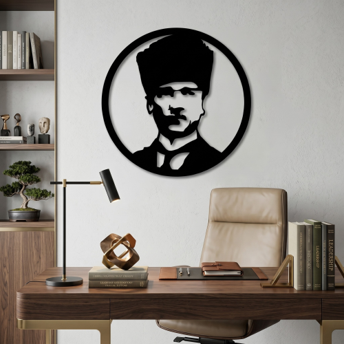Atatürk Portresi Metal Duvar Tablosu - AMD4100