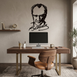 Atatürk Portre İmzalı Dekoratif Metal Duvar Tablosu - AMD4190 - Görsel 6