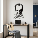 Atatürk Portre İmzalı Dekoratif Metal Duvar Tablosu - AMD4190 - Görsel 5