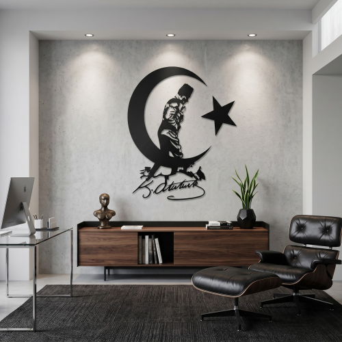Atatürk Kocaatepe Hilal Metal Duvar Tablosu - AMD4210