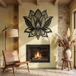 Mandala Lotus Çiçeği Metal Duvar Tablosu - AMD6470 - Görsel 2