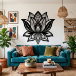 Mandala Lotus Çiçeği Metal Duvar Tablosu - AMD6470 - Görsel 3