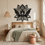 Mandala Lotus Çiçeği Metal Duvar Tablosu - AMD6470 - Görsel 5