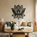 Mandala Lotus Çiçeği Metal Duvar Tablosu - AMD6470 - Görsel 4